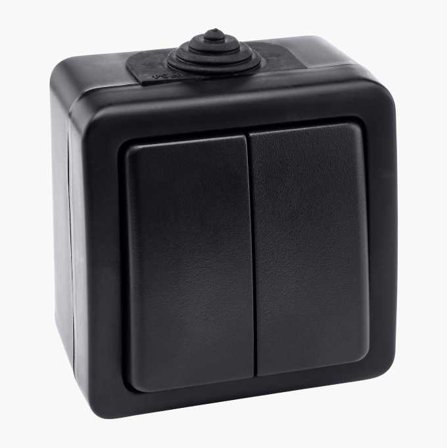 Strömbrytare för utomhusbruk dubbel svart