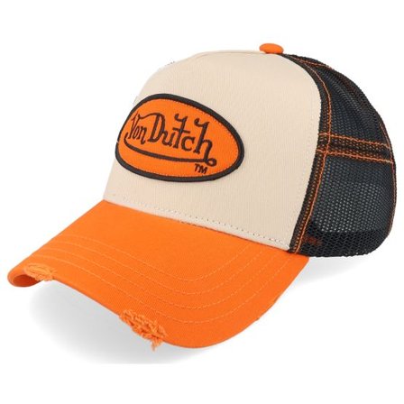 Von Dutch - Beige trucker Keps - Oval Patch Beige/Olive/Black Trucker @ Hatstore