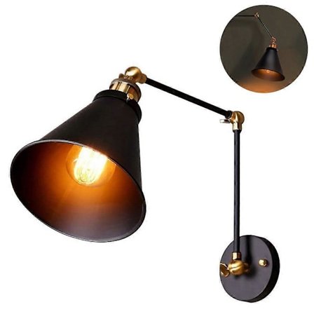 E27 Industriell Vägglampa, Justerbar Vridbar Vägglampa Vintage Sovrum Sänglampa