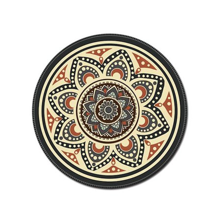 Rund musemåtte med bohememønster