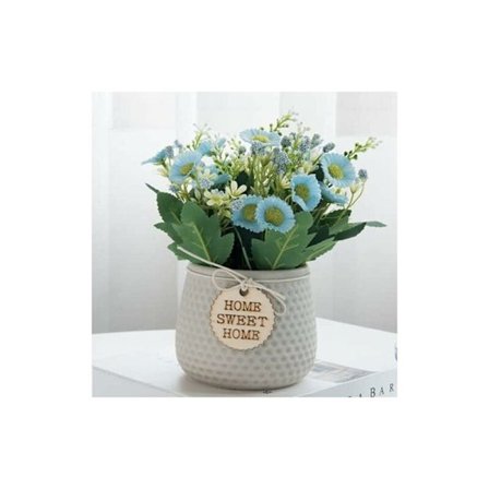 Kunstige falske blomster, kunstig plante innendørs liten, kunstig plante innendørs utendørs, falsk plantedekorasjon for hjemmestue kjøkken soverom, 