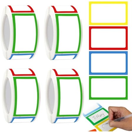 1000 klistremerker - etiketter - 4 ruller, inkludert 250 klistremerkeark