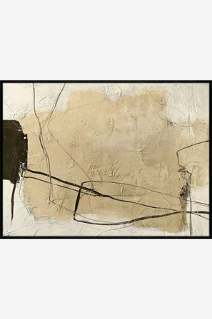 Malerifabrikken - Design Maalaus / Cloudline / 120x90 Cm / Musta kehys - Beige - Taulut - 120X90 - - Homeroom