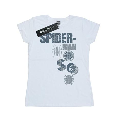 Marvel Dam/Kvinnor Spider-Man Badges Bomull T-shirt XL Vit White XL