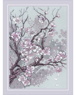 Stickpackung Bild Kirschblüten