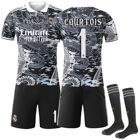 2025-2026 Real Madrid Dragemønster Special Edition Fodboldtrøje Nr. 1 COURTOIS