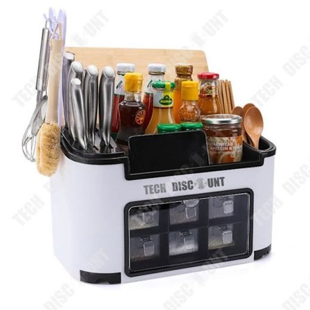 Köksorganisatör - TD - Multifunktionell - Kryddburk - Contemporary - Vit plast