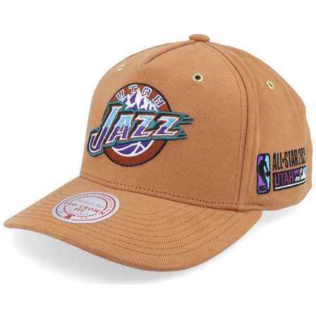 Mitchell & Ness - NBA Brun adjustable Kasket - Hatstore Exclusive x Utah Jazz Purple Pop Tan Adjustable @ Hatstore