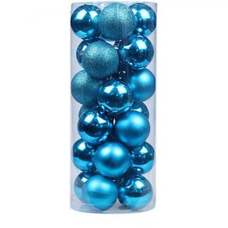 24-pack 40 mm Färgglada Okrossbara Plastjulkulor