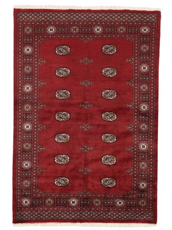 Pakistan Bokhara 3Ply Teppe Håndknyttet 139X203 Mørk Rød/Svart
