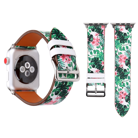 Armband För Apple Watch 38/40/41mm - Pu-läder Gröna Blad