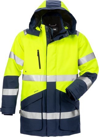 Fristads Herr Varsel GORE-TEX 3-i-1 parkas 4989 GXB, klass 3, Varsel Gul/Marinblå
