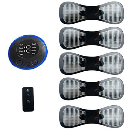 1 Mini Muskel Kropps Massasjeapparat Vert med 5 Utskiftbare Pads og 19 Hastigheter 8 Moduser for Smertelindring for Hele Kroppen og Avslapning