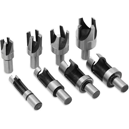 Sæt med 8 trækorkpropper i træ, runde træpropper, tapbor