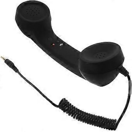 3,5 mm Universell Retro Telefonlur Strålningssäker Justerbar Ton Mobiltelefonmottagare för Telefon (Svart)
