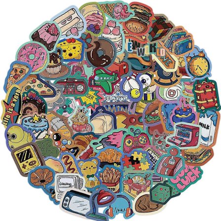 80 st Retro-klistermärken Coola Färgglada Vattentäta för Tonåringars Bärbara Datorer Cartoon Estetiska Vinylklistermärken för Journal Vattenflaska 