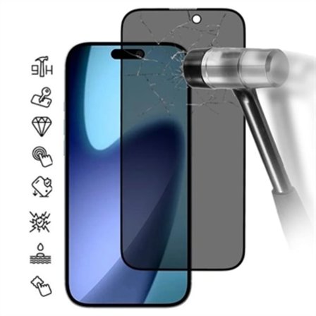 iPhone 17 Privacy Heltäckande Härdat Glas Skärmskydd - 9H...