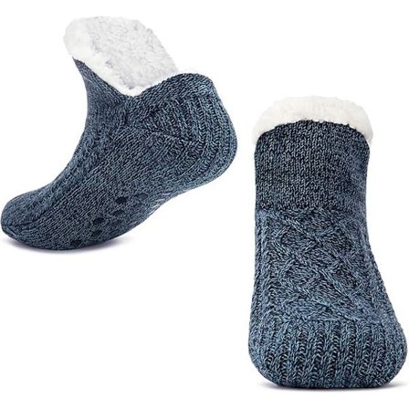 Tøfler for kvinner og menn - Varme, sklisikre, strikkede, tykt foret, koselige vintertøfler, fluffy sengetøfler, egnet for innendørs, hjem, gulv