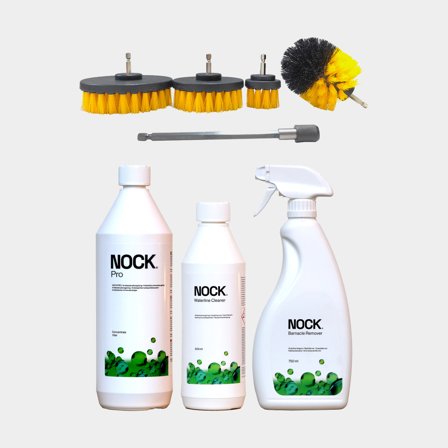 Mellan båtvårdspaketet för höst & vår NOCK, båtar upp till 35 fot (hav), med antistatisk allrengöring, 1 liter + vattenlinjerengöring, 500 ml + snäck-