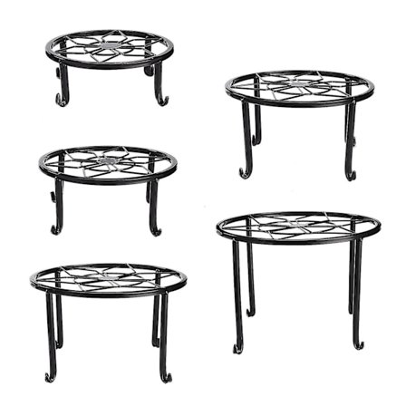 Stærke 5 stk. Blomsterpottestativer Rustfrit Jern Dekoration