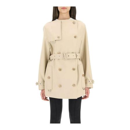 Burberry Kort båthalsgravrock beige, Dam Trenchcoats, Dam, Storlek: S