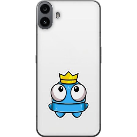 Kompatibelt Mobildeksel til Nothing Nothing CMF Phone 1 Blå tegneseriefigur med krone og store øyne i leken kongelig stil