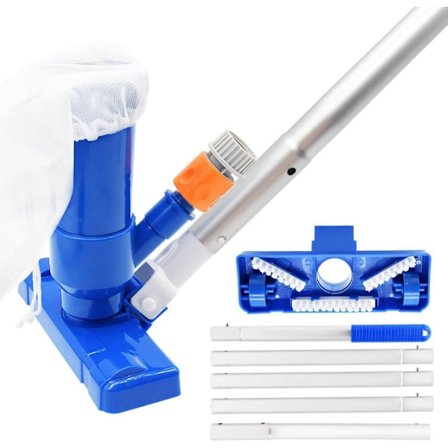Poolstøvsuger med teleskopstang og børstehoved – Effektiv rengøring af poolbunden