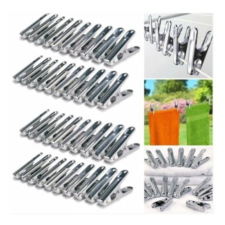 40 Stainless Steel Clothes Pegs, Unbreakable Clothespins, Indestructible, Won't Rust