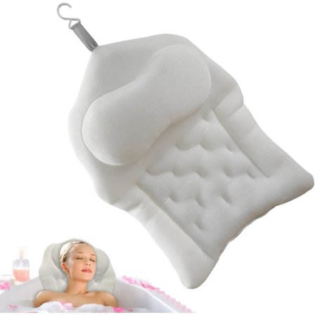 Badekarspude - 4D Air Mesh nakkepude til badekar, blød brusepude med sugekopper, ergonomisk hurtigtørrende nakkestøtte til hjemmet, pool, spa, camping