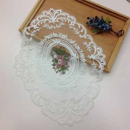 1Pc Retro Oval Lace Coaster Elegant Lace Duk Coffee Coas