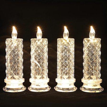Elektroniskt Ljus Batteridrivna Flamlösa Ljus för Dekoration 4st [DB]