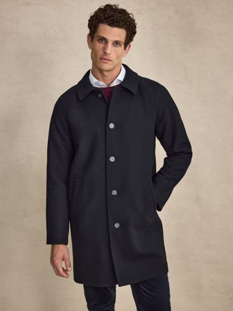 John Henric Men's Dunkelblauer Mantel Size L