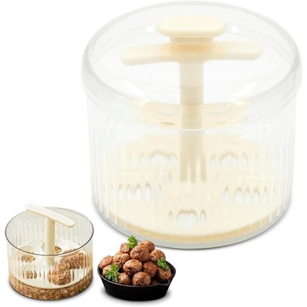 Kjøttbollemaker Manuell 5 Kuler Kjøttbollemaker Verktøy, Kjøkken Ekstrudert Gjennomsiktig Kjøttbollelager Verktøy for Dumplings Bakverk og Kjøttboller