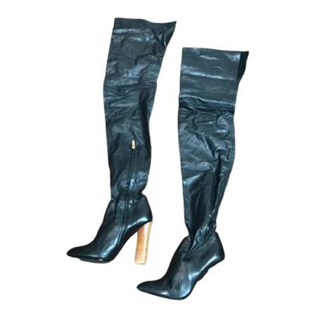 Saint Laurent Vintage, Pre-owned Leather boots Zwart, Dames, Maat:39 EU