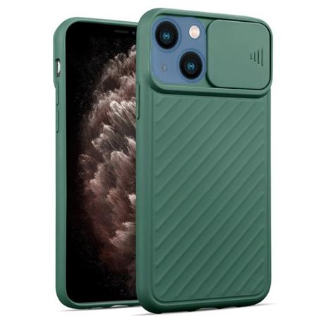 iPhone 13 Mini - Stilrent Stötdämpande Skal med Kamera Skydd Grön