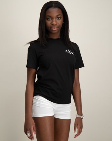 Calvin Klein CHEST MONOGRAM T-SHIRT Svart T-shirts Tjej - Kids Brand Store