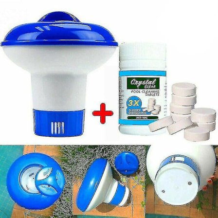 1 Sæt Swimmingpool Rengørings-tabletter Desinfektions-piller Klortabletter Øjeblikkelig Brusende Rørrensning Vanddesinfektion Med Dosering Filter