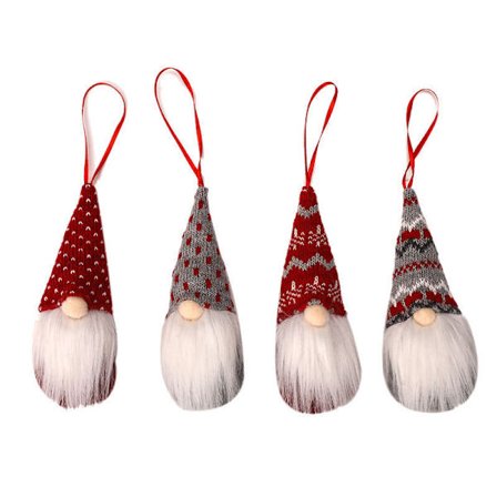 4-pack Tomte Juldekorationer, Handgjorda Svenska Ansiktslösa, ZQKLA