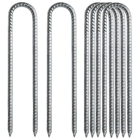 6 Pak Havejordsøm Jernarmering Galvaniseret Stål U-Krog Højstyrke Jordankre