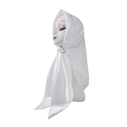 Huvudduk, stor fyrkantig scarf, enfärgad silkesscarf, dam simulerad sidenfärg, satinsatin, centralasiatisk scarf