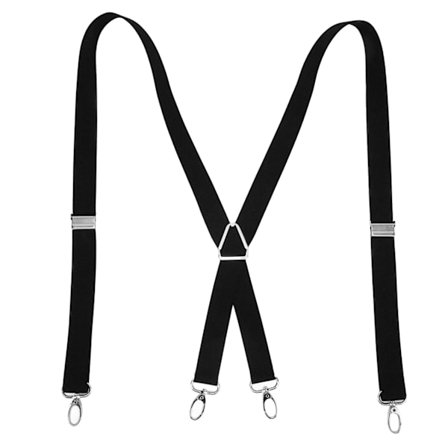 Adjustable and Stretchy Men's Suspenders 2.5x110cm/1.0x43.3in Comfortable Fit 4 Metal Clips Trouser Braces for Adults Black