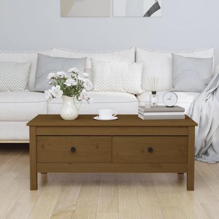 Vidaxl Soffbord Honungsbrun 100x50x40 Cm Massiv Furu Brun