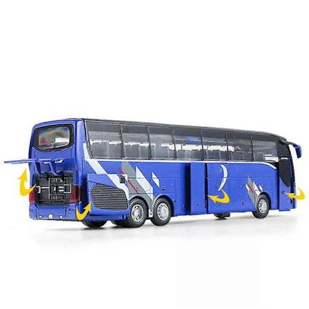 Mallin Salamavaloajoneuvo Yksikerroksinen Nähtävyysbussi 1:32 Metalliseosautot Vedä Taakse Lelu