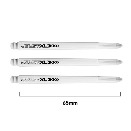 Red Dragon Darts Shafts Joust XL Extra Long 65mm Polycarbonate Flights 9pcs White/Black Professional