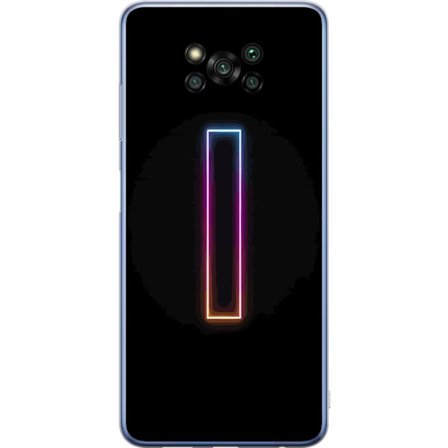 Kompatibel Mobilcover til Xiaomi Xiaomi Poco X3 Pro Minimalistisk neonbogstav I i regnbuefarver mod mørk baggrund