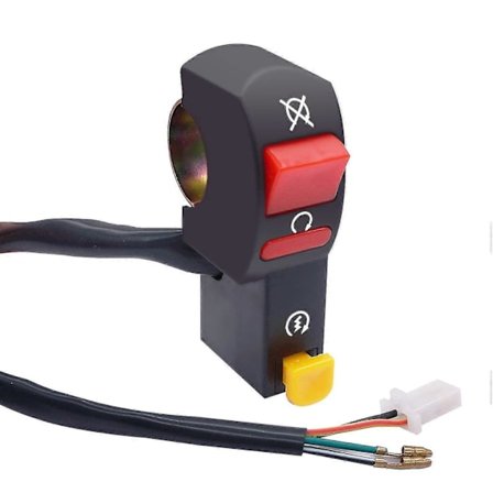 12V Universal Styrkontakt ON/Off 7/8" 22mm Start/Stop Motorcykel Lyskontakt kompatibel Scooter Pit Dirt Bike K-F005 Banmo