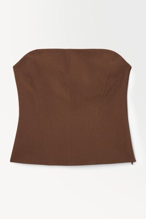 COS Women's The Wool Bandea Top in Brown