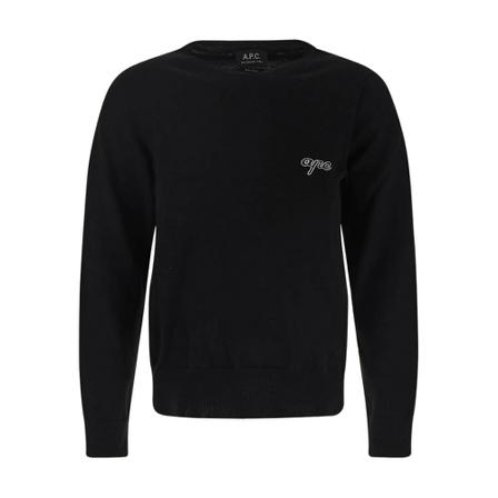 A.p.c. Logo Embroidery Sweater Sort, Dame