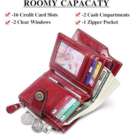 *Dame ægte læder kort pung RFID blokering dame pung*