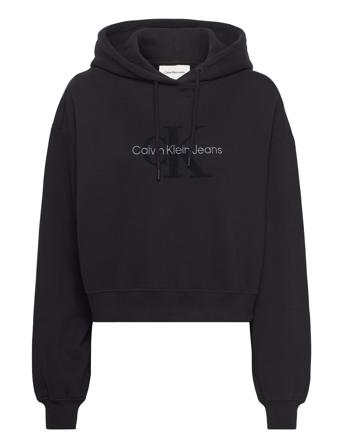 Calvin Klein Jeans Chenille Monologo Hoodie Svart